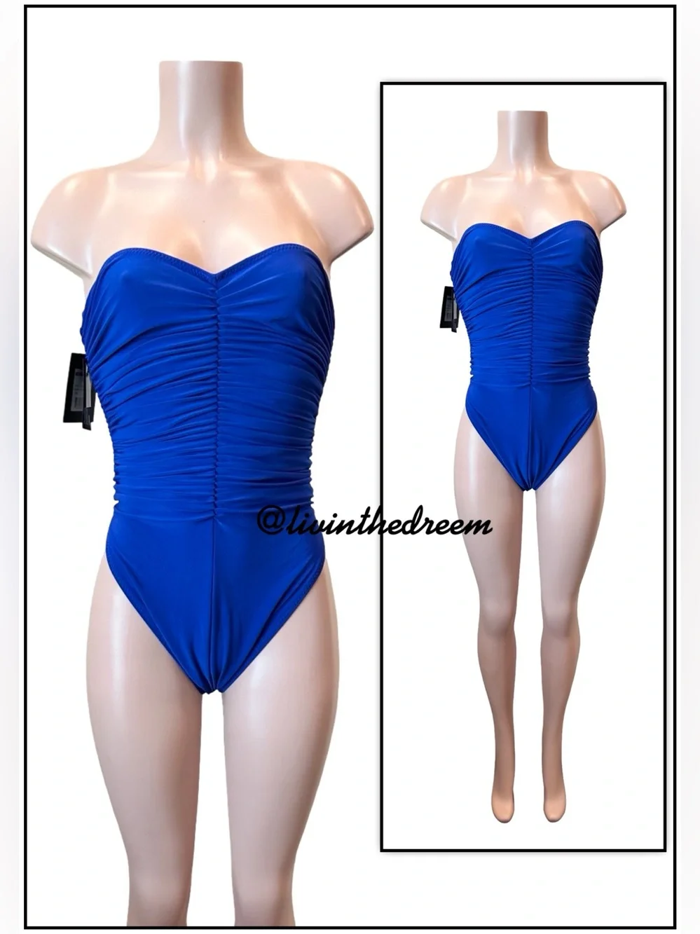 Norma Kamali - Slinky Marissa Strapless Ruched One Piece Swimsuit SZ M